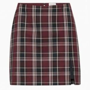 Sunday Best Red Black Tatiana Plaid Recycled Material Micro Mini Skirt NWT 6